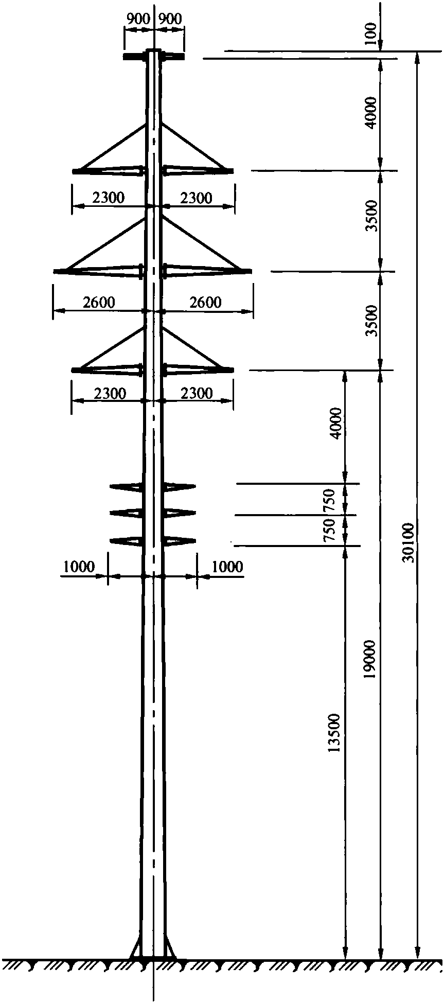 图5-103 四回路30°转角杆(2)